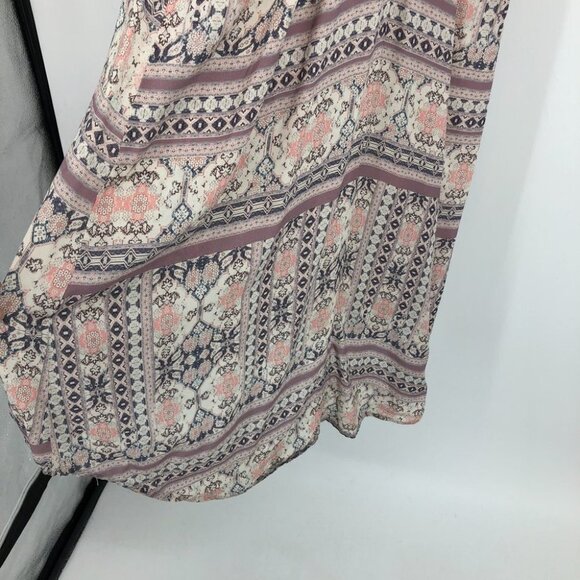 L*Space Remini hi-lo cream pink printed thin rayon maxi dress / cover-up SP - Picture 13 of 16